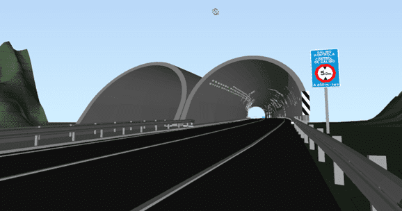 Detailed BIM model with a vertical sign