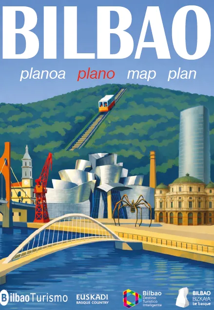 Portada ilustrada del nuevo plano turístico de Bilbao